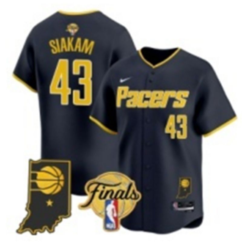 Men 2025 Indiana Pacers #43 Siakam Blue Nike Joint Name NBA Jersey style 26